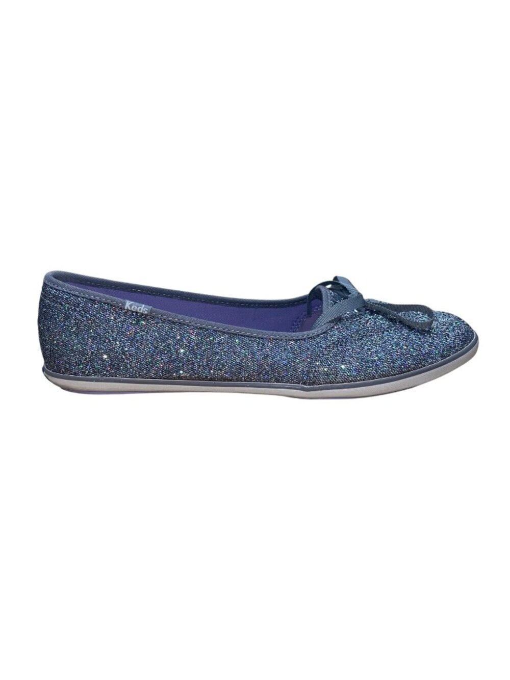 Keds Women’s Silver Glitter With Bow Ballet Flats Size 9.5